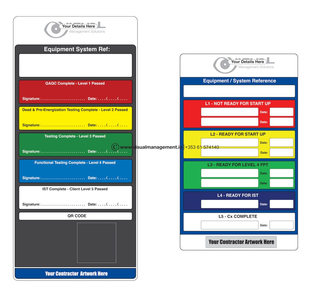 Commissioning Labels - Visual Management